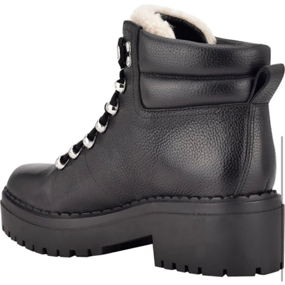 Marc Fisher LTD Nauru Women’s Black Natural Leather Lace Up Bootie Size 7.5 - Picture 4 of 8